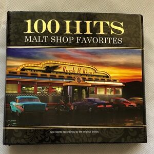 6-CD box set titled "100 Hits Malt Shop Favorites" featuring various artists EUC